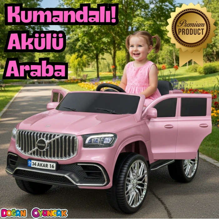 Voyage GT Pembe Uzaktan Kumandalı 4X2 12 Volt Akülü Araba - RC Volvo Akülü Araba Volvo Akülü Araç