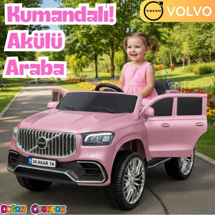 Voyage GT Pembe Uzaktan Kumandalı 4X2 12 Volt Akülü Araba - RC Volvo Akülü Araba Volvo Akülü Araç