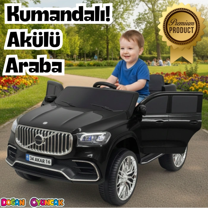 Voyage GT Siyah Uzaktan Kumandalı 4X2 12 Volt Akülü Araba - RC Volvo Akülü Araba Volvo Akülü Araç