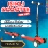 Lupa Katlanabilir Işıklı 3 Tekerlekli Kırmızı Scooter - Işıklı Scooter - Slikon Teker Scooter - Çocuk Scooter - İttir Git