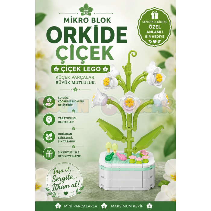 Mikro Blok Orkide Çiçek Lego - Lego Setleri Mini Lego - Çiçek Lego