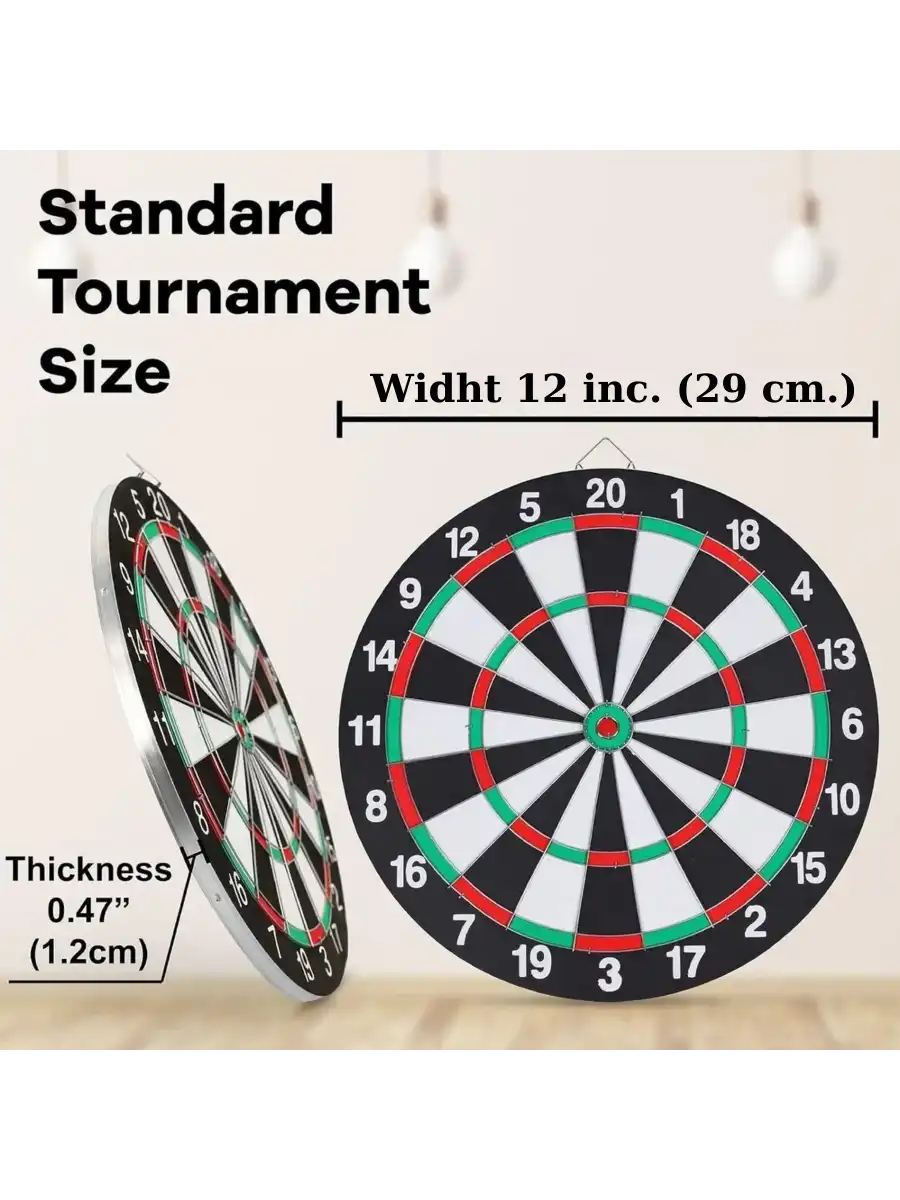 12 inc. İğneli Dart Tahtası Seti (29 cm.) - Oyuncak Dart Seti - İğneli Dart Oyuncak - Dart Oyunu Seti