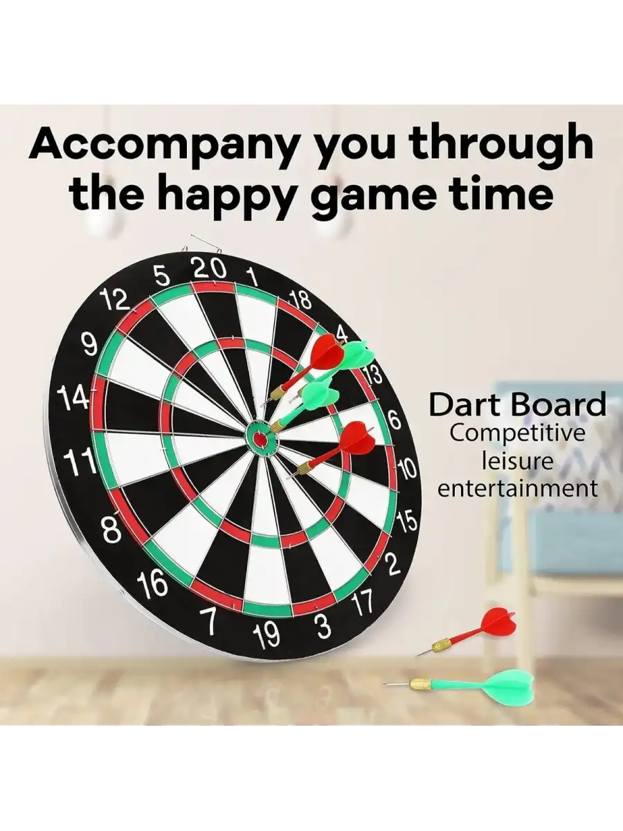 12 inc. İğneli Dart Tahtası Seti (29 cm.) - Oyuncak Dart Seti - İğneli Dart Oyuncak - Dart Oyunu Seti