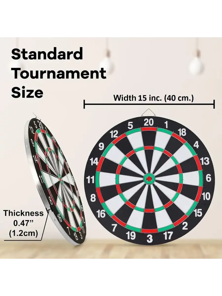 17 inc. İğneli Dart Tahtası Seti (40 cm.) - Oyuncak Dart Seti - İğneli Dart Oyuncak - Dart Oyunu Seti