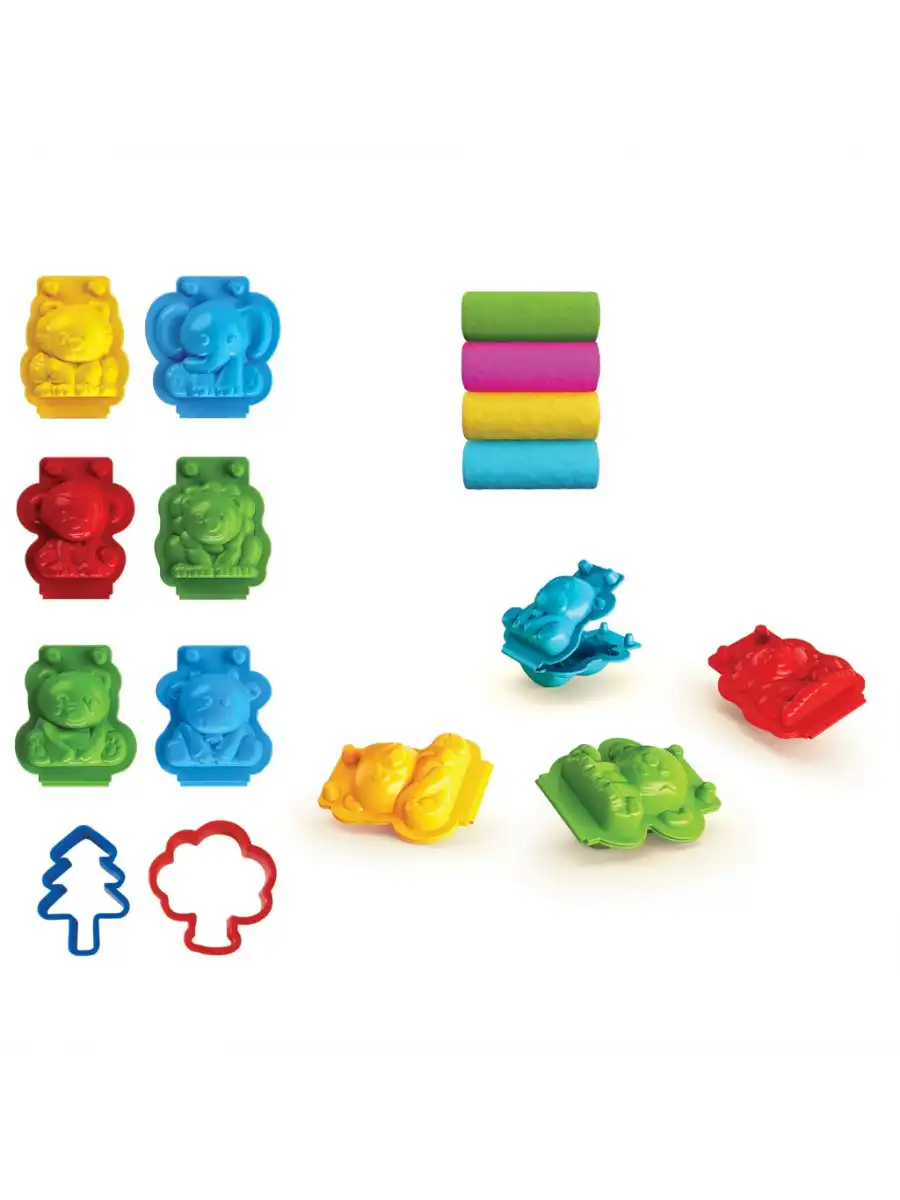 3D Hayvanlar Oyun Hamur Seti 200 Gr. - Oyun Hamuru Seti - Hamur Setleri - Hamur Kalıpları