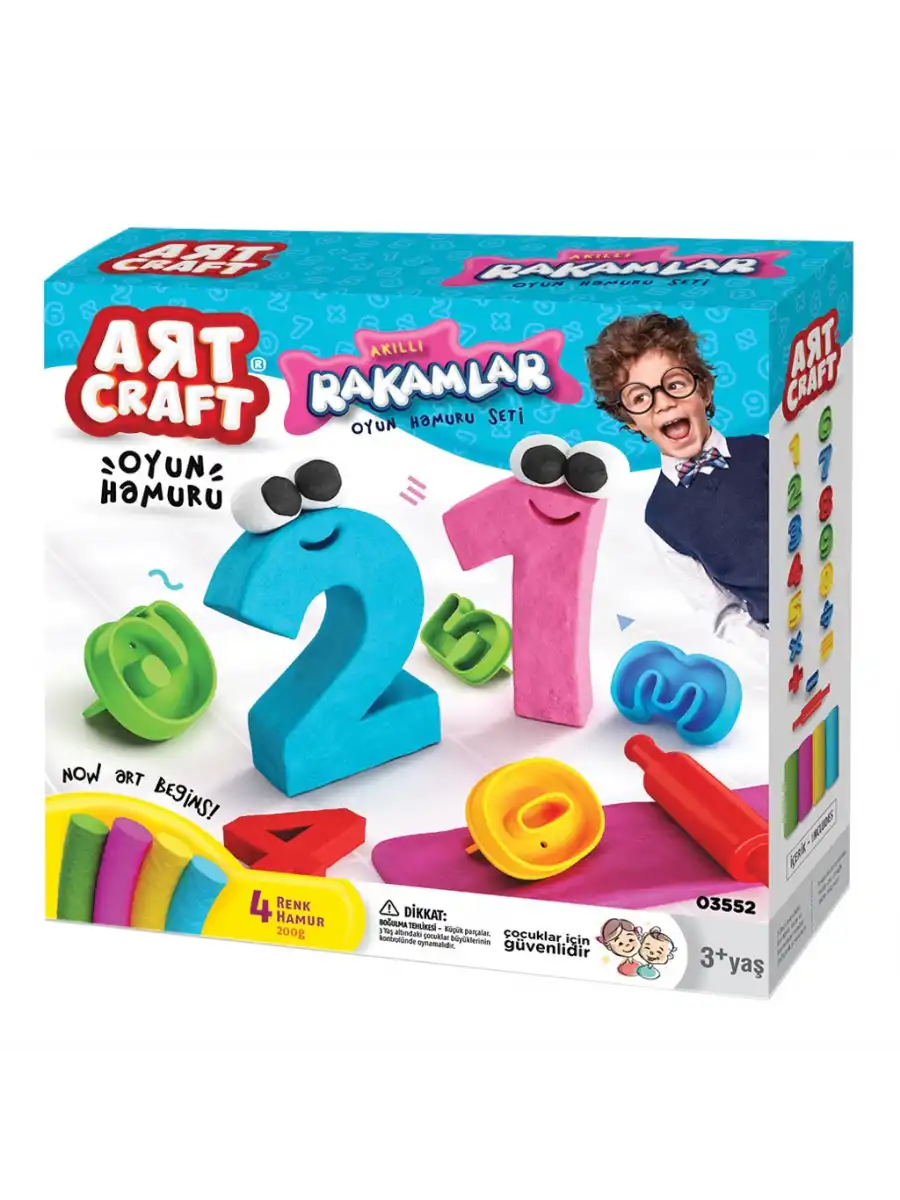 3D Rakamlar Oyun Hamur Seti 200 Gr. - Oyun Hamuru Seti - Hamur Setleri - Hamur Kalıpları