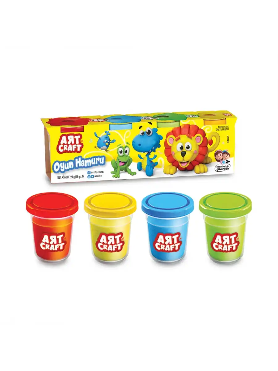 4lü Oyun Hamur Seti 224 Gr. - Oyun Hamuru Seti - Hamur Setleri - Hamur Kalıpları