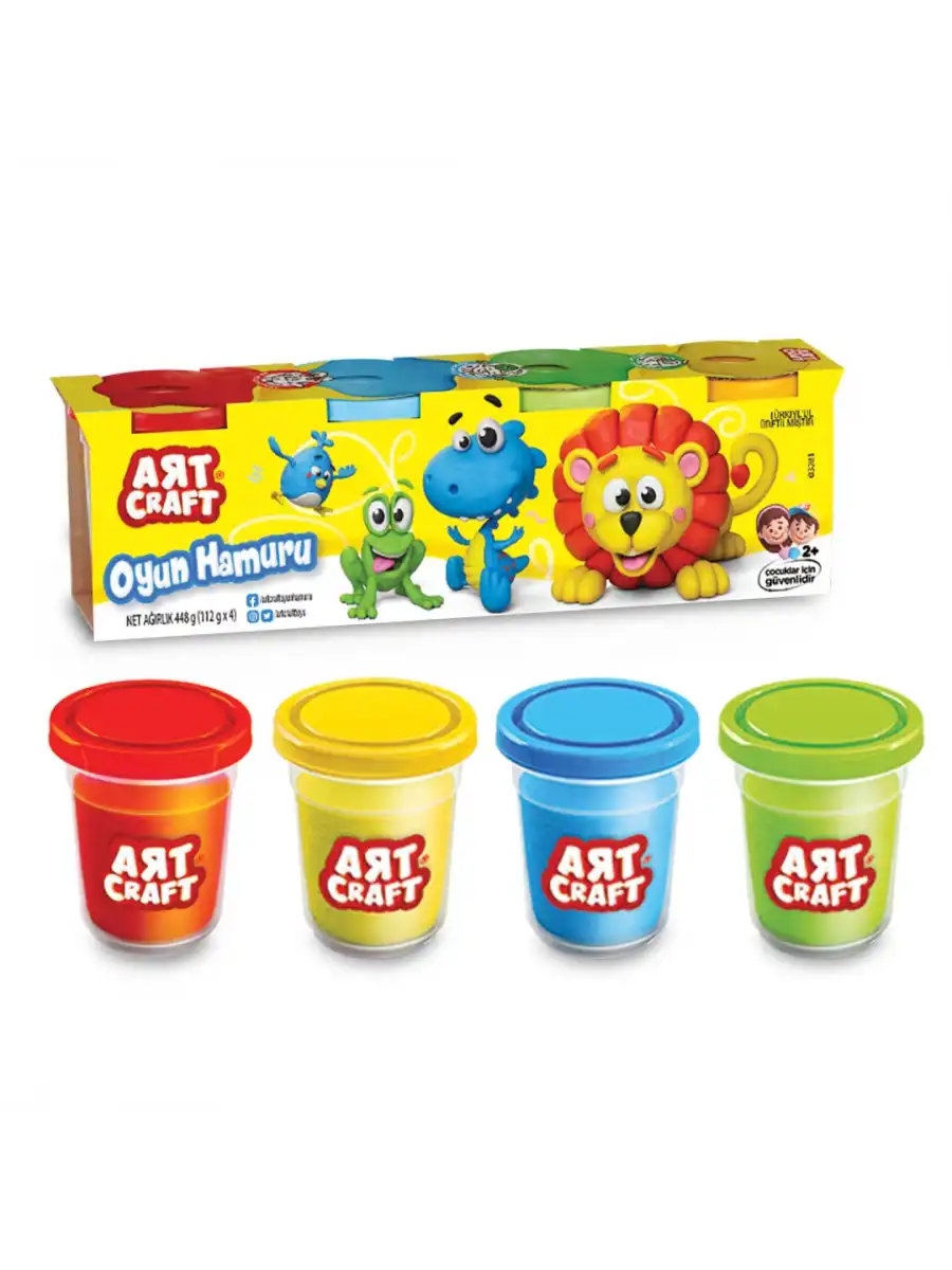 4lü Oyun Hamur Seti 448 Gr. - Oyun Hamuru Seti - Hamur Setleri - Hamur Kalıpları