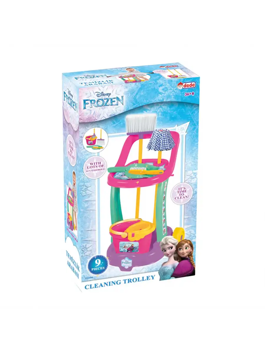 Frozen Temizlik Arabası - Ev Eşyaları Seti - Ev Oyuncakları Seti - Vileda Seti
