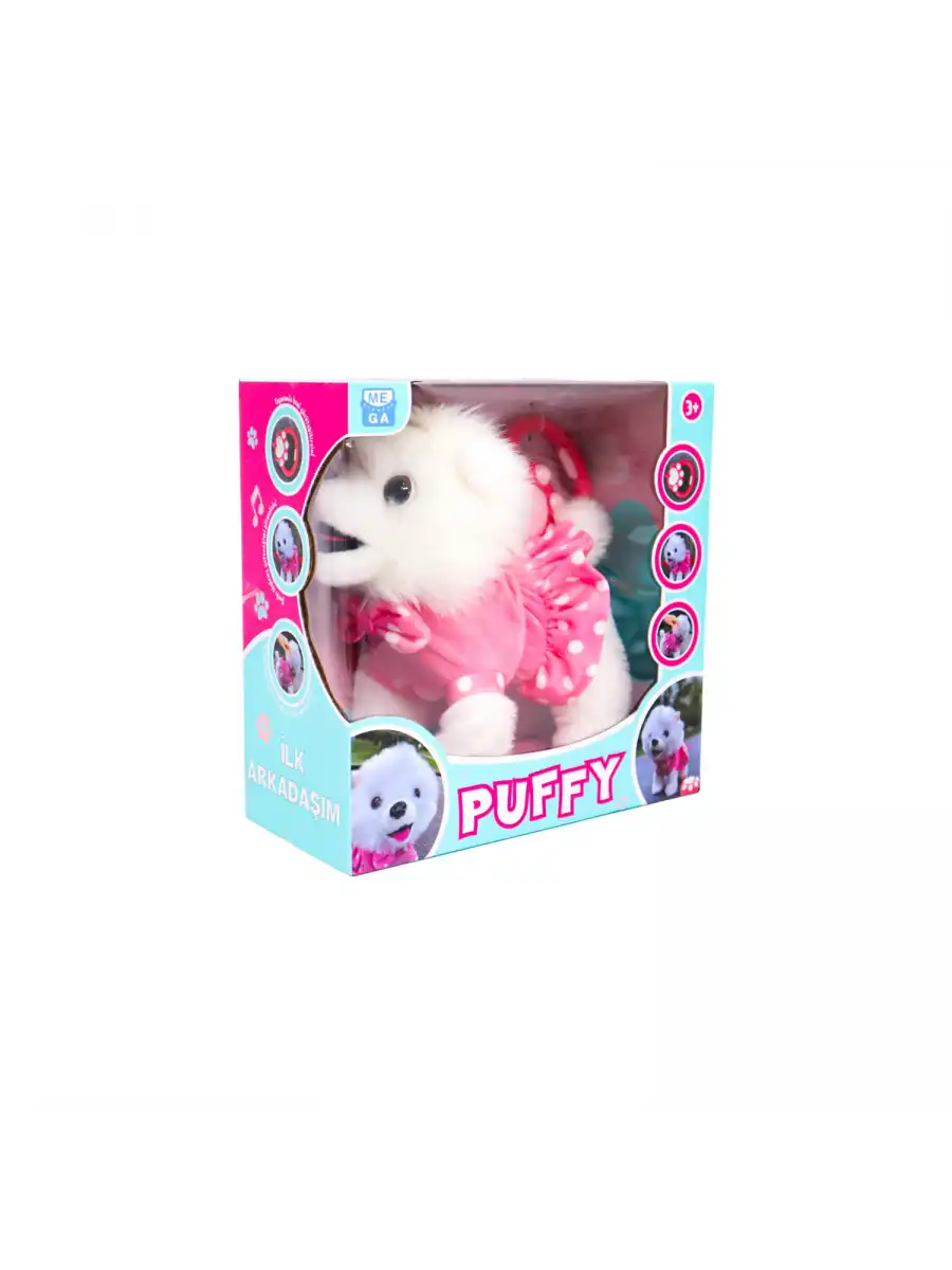 Pilli Sesli Yürüyen Sevimli Köpek Puffy - Kumandalı Peluş Köpek - Havlayan Sevimli Köpek - Hareket Eden Köpek