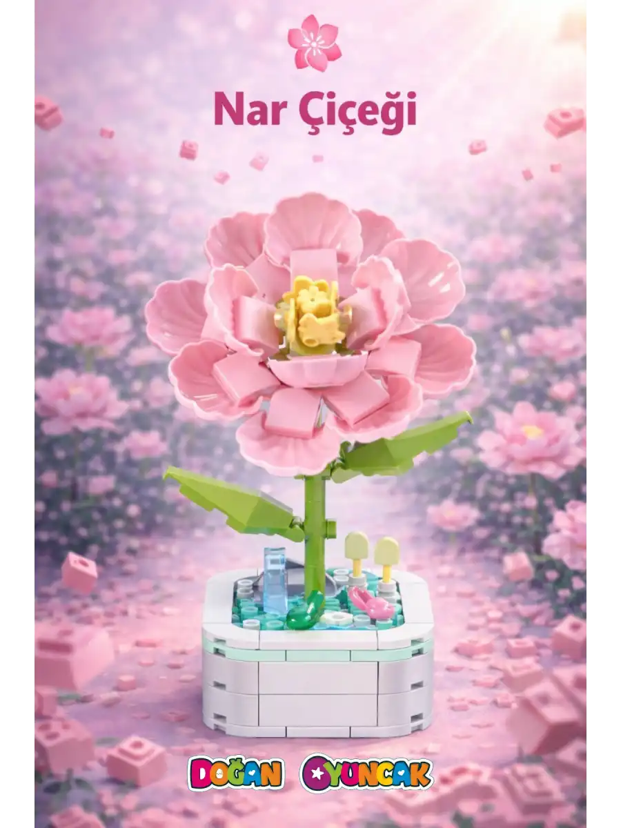 Mikro Blok Nar Çiçeği Çiçek Lego - Lego Setleri Mini Lego - Çiçek Lego - Blossom Çiçek Lego