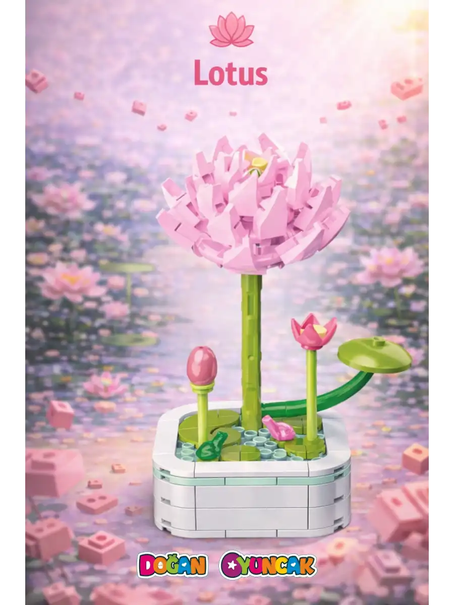 Mikro Blok Lotus Çiçek Lego - Lego Setleri Mini Lego - Çiçek Lego - Blossom Çiçek Lego