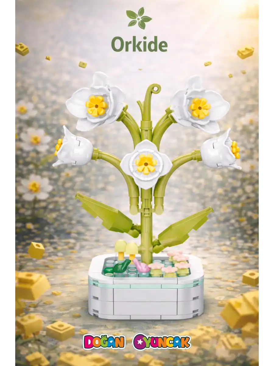 Mikro Blok Orkide Çiçek Lego - Lego Setleri Mini Lego - Çiçek Lego - Blossom Çiçek Lego