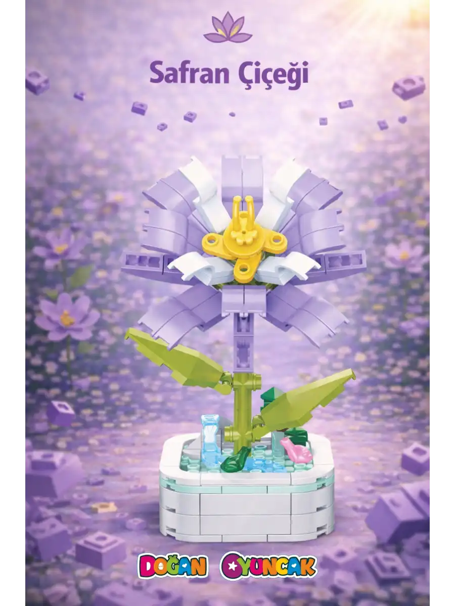 Mikro Blok Safran Çiçeği Çiçek Lego - Lego Setleri Mini Lego - Çiçek Lego - Blossom Çiçek Lego