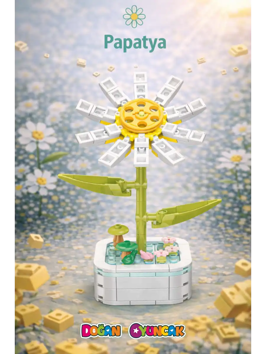 Mikro Blok Papatya Çiçek Lego - Lego Setleri Mini Lego - Çiçek Lego - Blossom Çiçek Lego