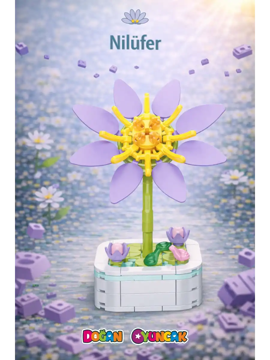 Mikro Blok Nilüfer Çiçek Lego - Lego Setleri Mini Lego - Çiçek Lego - Blossom Çiçek Lego