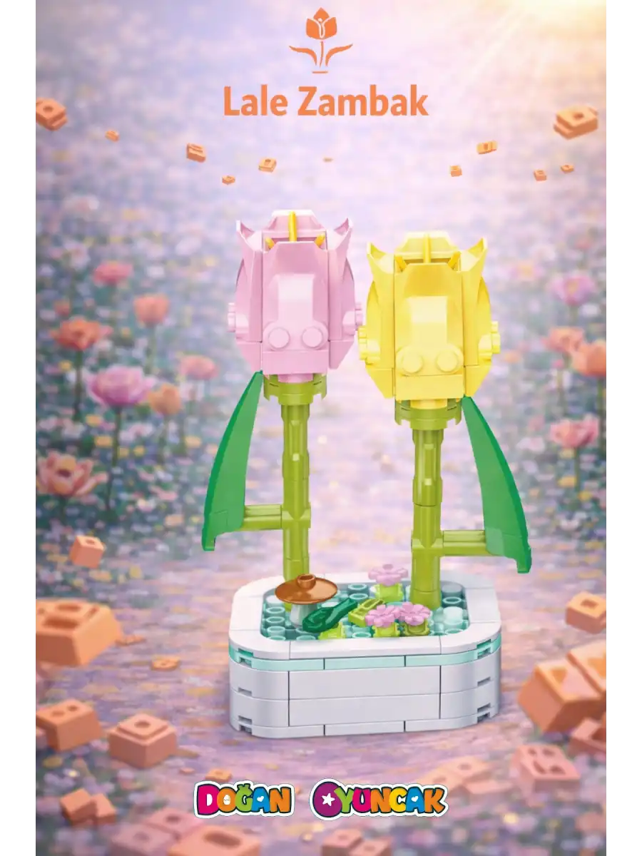 Mikro Blok Lale Zambak Çiçek Lego - Lego Setleri Mini Lego - Çiçek Lego - Blossom Çiçek Lego