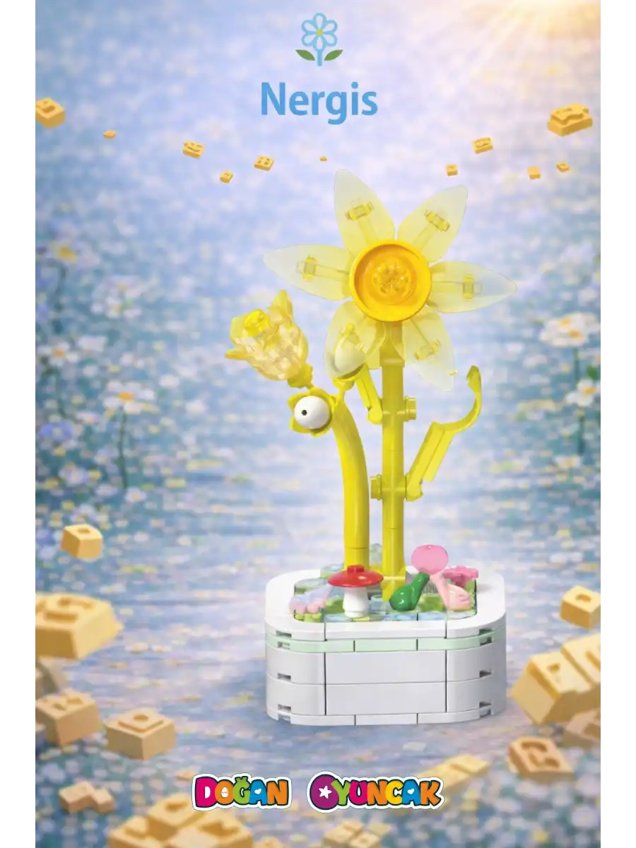 Mikro Blok Kristal Nergis Çiçek Lego - Lego Setleri Mini Lego - Çiçek Lego - Blossom Çiçek Lego