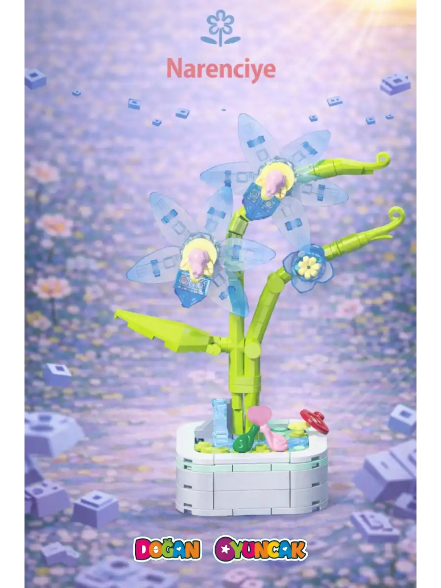 Mikro Blok Kristal Narenciye Çiçek Lego - Lego Setleri Mini Lego - Çiçek Lego - Blossom Çiçek Lego