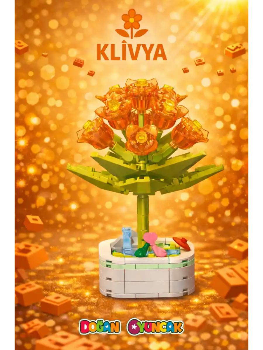Mikro Blok Kristal Klivya Çiçek Lego - Lego Setleri Mini Lego - Çiçek Lego - Blossom Çiçek Lego