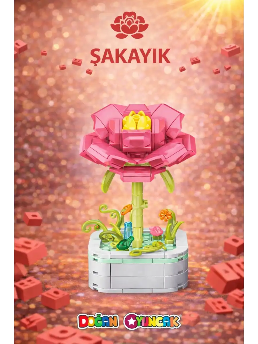 Mikro Blok Şakayık Çiçek Lego - Lego Setleri Mini Lego - Çiçek Lego - Blossom Çiçek Lego
