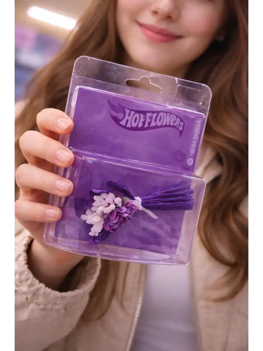 Hot Flowers Aynalı Çiçek Mor - Hediyelik Hotflowers Çiçek Mini Buket Spotify Hotflowers Çiçek