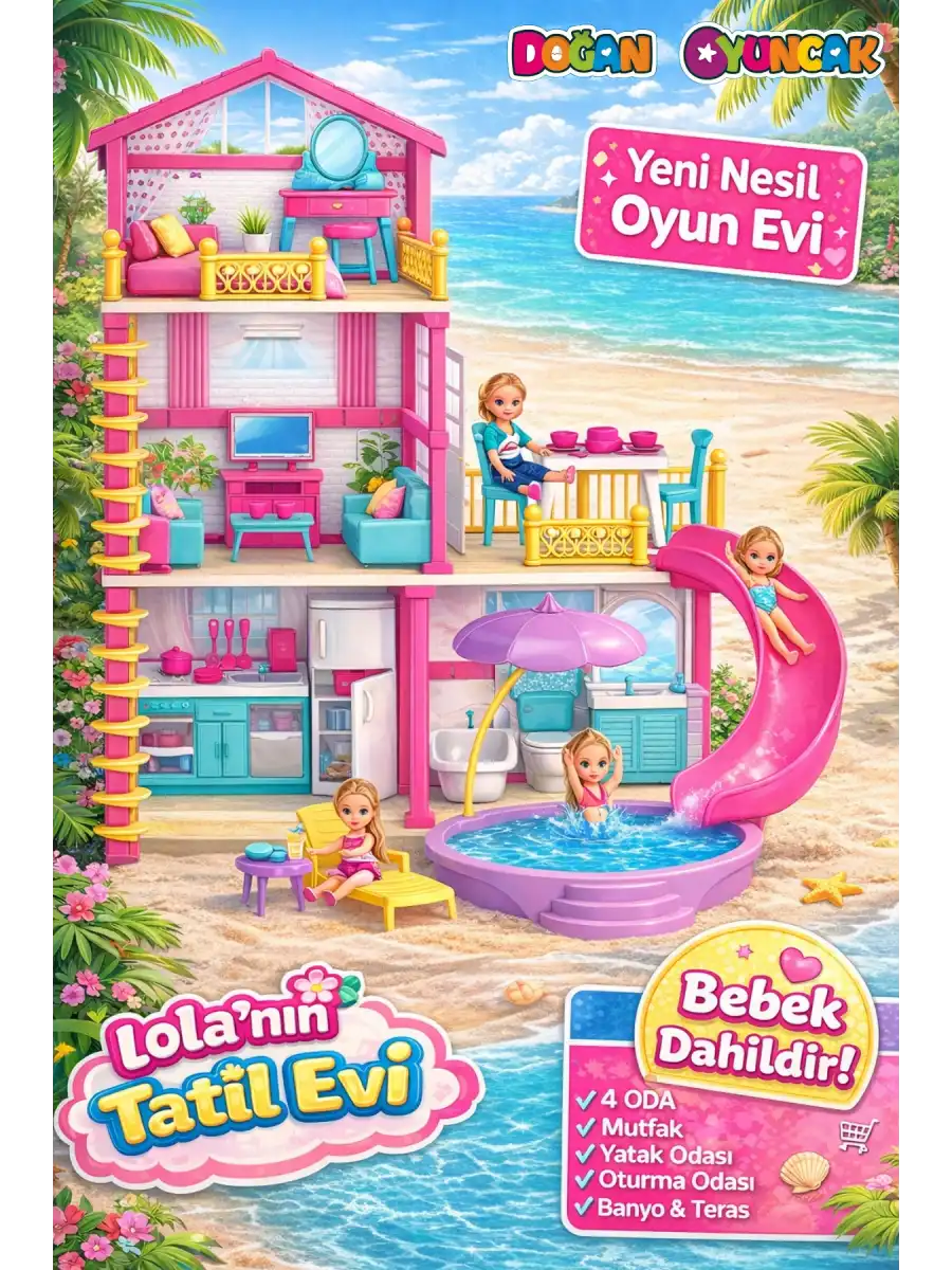 Lolanın Tatil Evi - Ev Oyuncak - Lolanın Tatil Ev Seti - Barbie Ev Seti