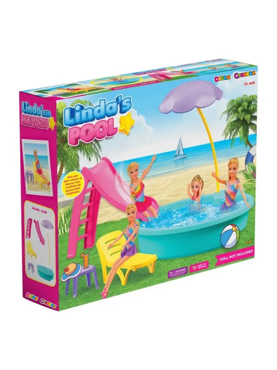 Lindanın Havuzu - Havuz Partisi Oyuncak - Havuz Partisi Seti - Barbie Havuz Seti