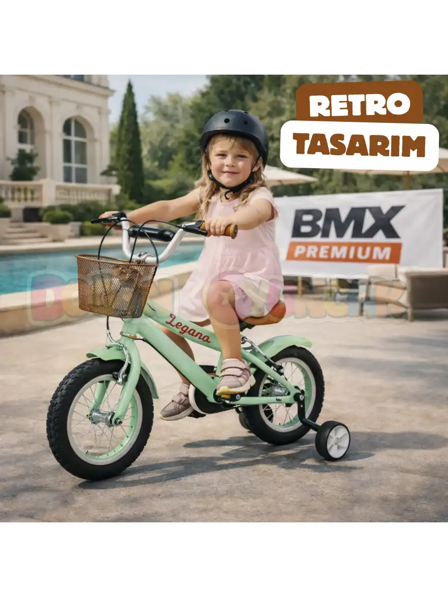 BMX Legano Optimium Retro 12 Jant Çocuk Bisikleti Yeşil - Legano 12 Jant Bisiklet Retro BMX Bisiklet