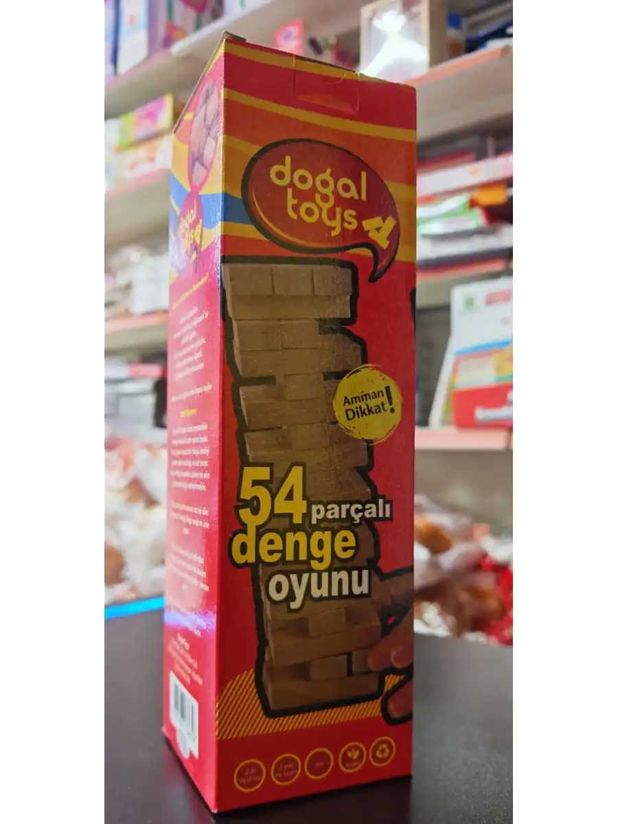 Ahşap Denge Oyunu Jenga 54 Parça - Ahşap Jenga Oyunu Aile Oyunu Kutu Oyunu