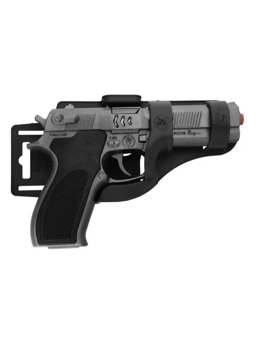 Mantar Patlatan Metal Krom Polis Tabancası - Metal Polis Silahı Çelik Mantar Silahı