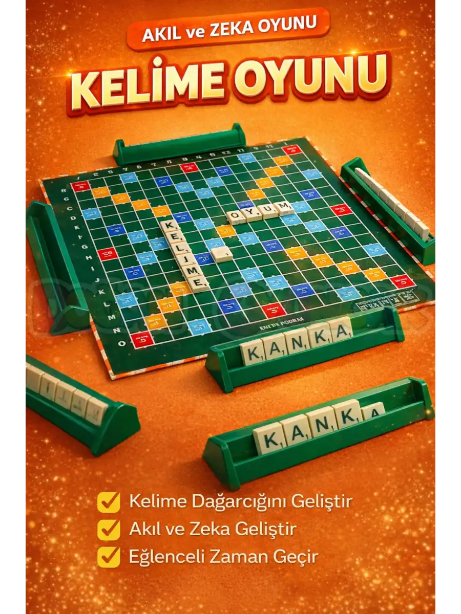 Scrabble Türkçe Kelime Oyunu - Kelime Üretme Oyunu Akıl ve Zeka Oyunu - Scrabble Oyunu