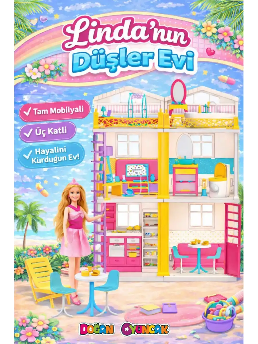 Lindanın Düşler Evi - Ev Oyuncak - Lindanın Düşler Ev Seti - Barbie Ev Seti