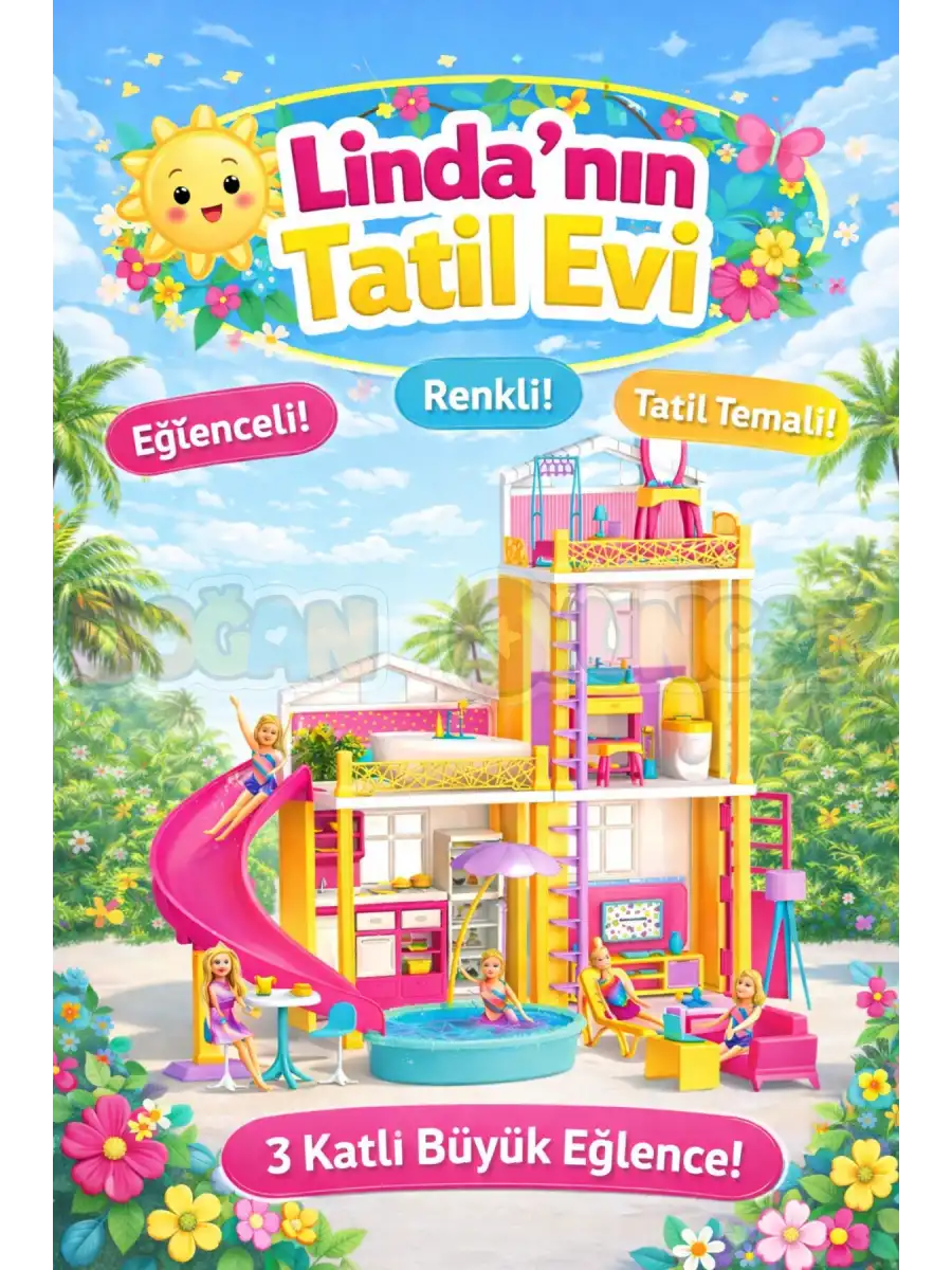 Lindanın Tatil Evi - Ev Oyuncak - Lindanın Tatil Ev Seti - Barbie Ev Seti - Rüya Evi - Oyun Evi