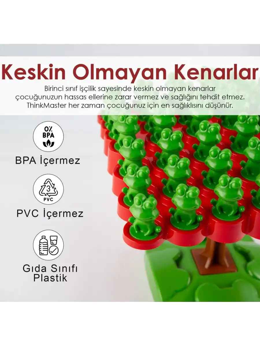 Kurbağa Denge Oyunu - Eğitici Oyuncak Kurbağa Ağacı Denge Oyunu - Strateji Oyunu