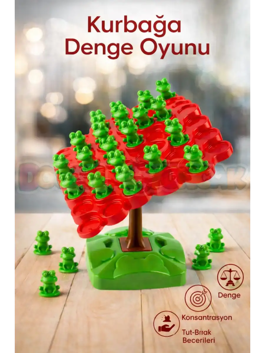 Kurbağa Denge Oyunu - Eğitici Oyuncak Kurbağa Ağacı Denge Oyunu - Strateji Oyunu