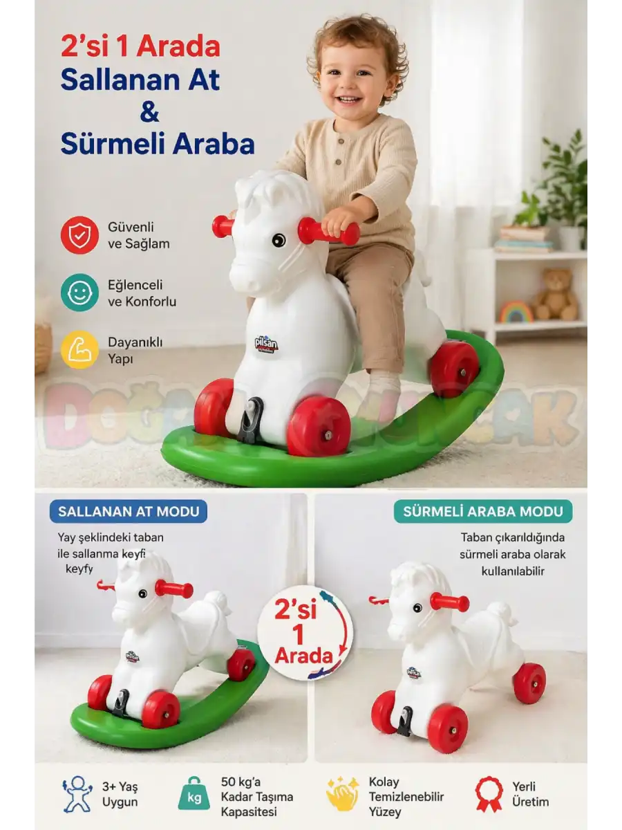 Moli Sallanan At - Sallanan At - Sallanan Oyuncaklar - Arabalı At Dış Mekan Oyuncak