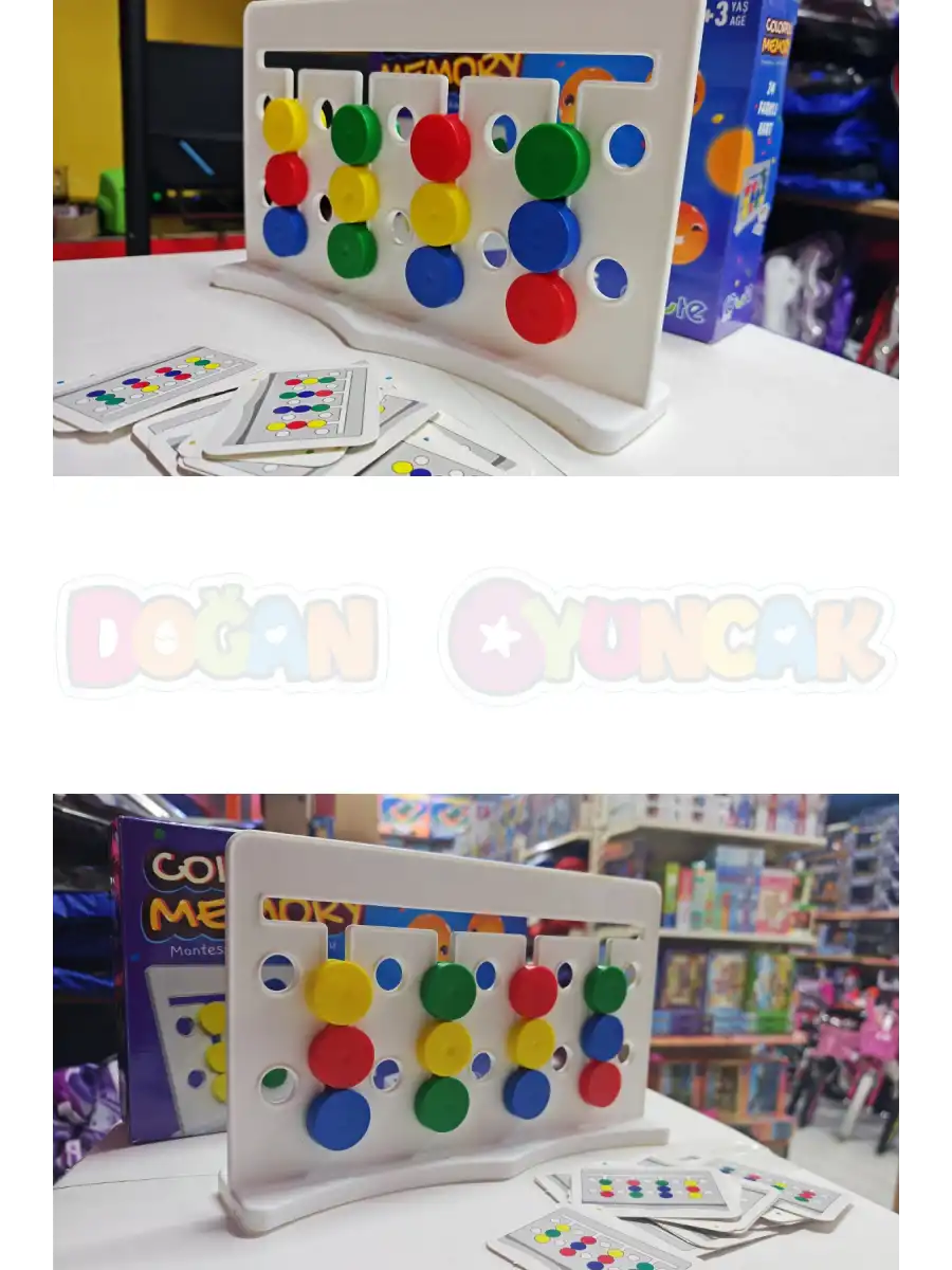 Renk Hafıza Oyunu - Rubik Abaküs Montessori Zeka Oyunu Eğitici Oyuncak