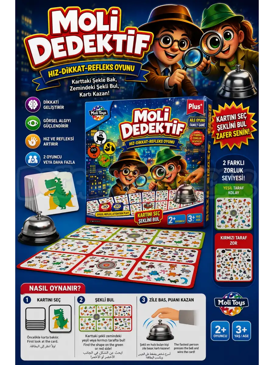 Moli Dedektif Oyunu - Akıl ve Zeka Oyunu - Görsel Dikkat Oyunu - Strateji Oyunu