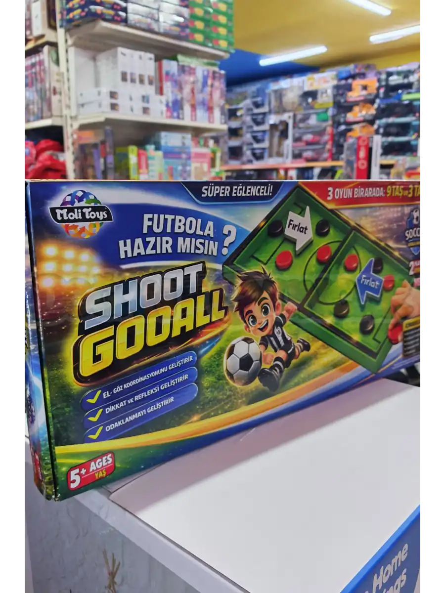 Ahşap Şut ve Gol Oyunu + 9 Taş ve 3 Taş Oyunu - Shoot Gool Oyunu - Fast Finger Oyunu