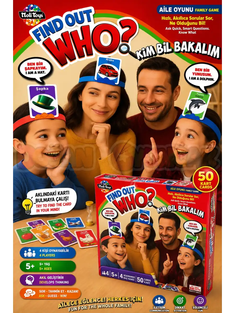 Kim Bil Bakalım Oyunu - Ben Kimim Oyunu Aile Oyunu Kutu Oyunu Find Out Who Games