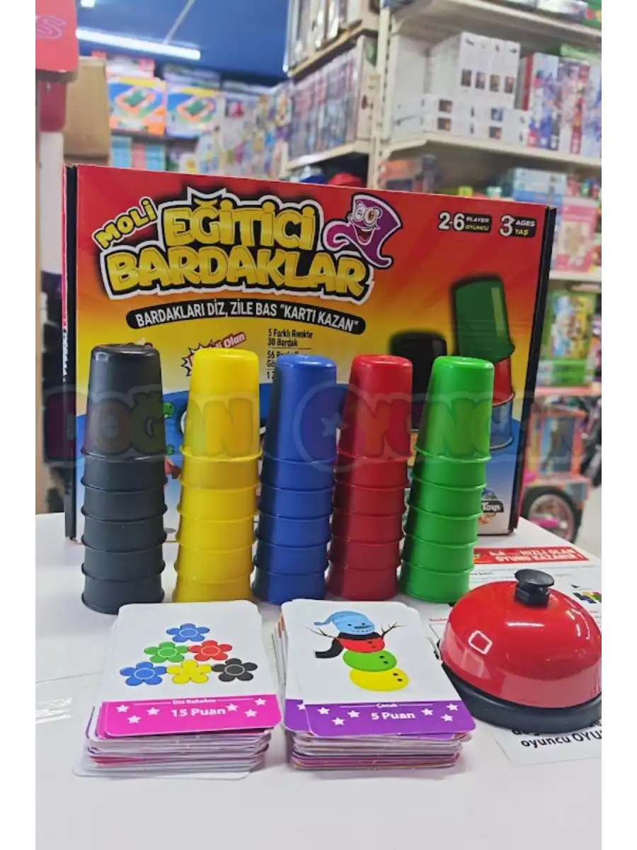 Eğitici Bardaklar Oyunu - Akıl ve Zeka Oyunu - Hızlı Bardaklar Oyunu - Moli Pratik Bardaklar Oyunu