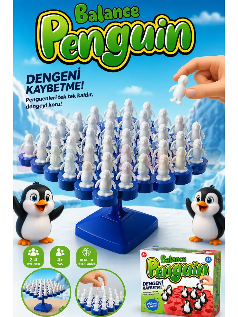 Balance Penguen Denge Oyunu - Eğitici Oyuncak Penguen Denge Oyunu - Strateji Oyunu