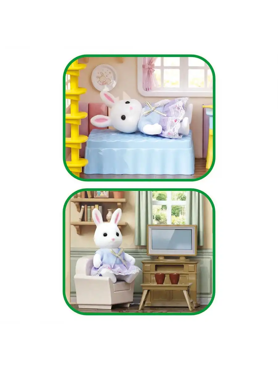 Doğa Ailesi Yaz Evi Havuzlu Oyuncak Ev - Tavşan Ailesi Oyun Evi Tavşan Tatil Evi Sylvanian Evi