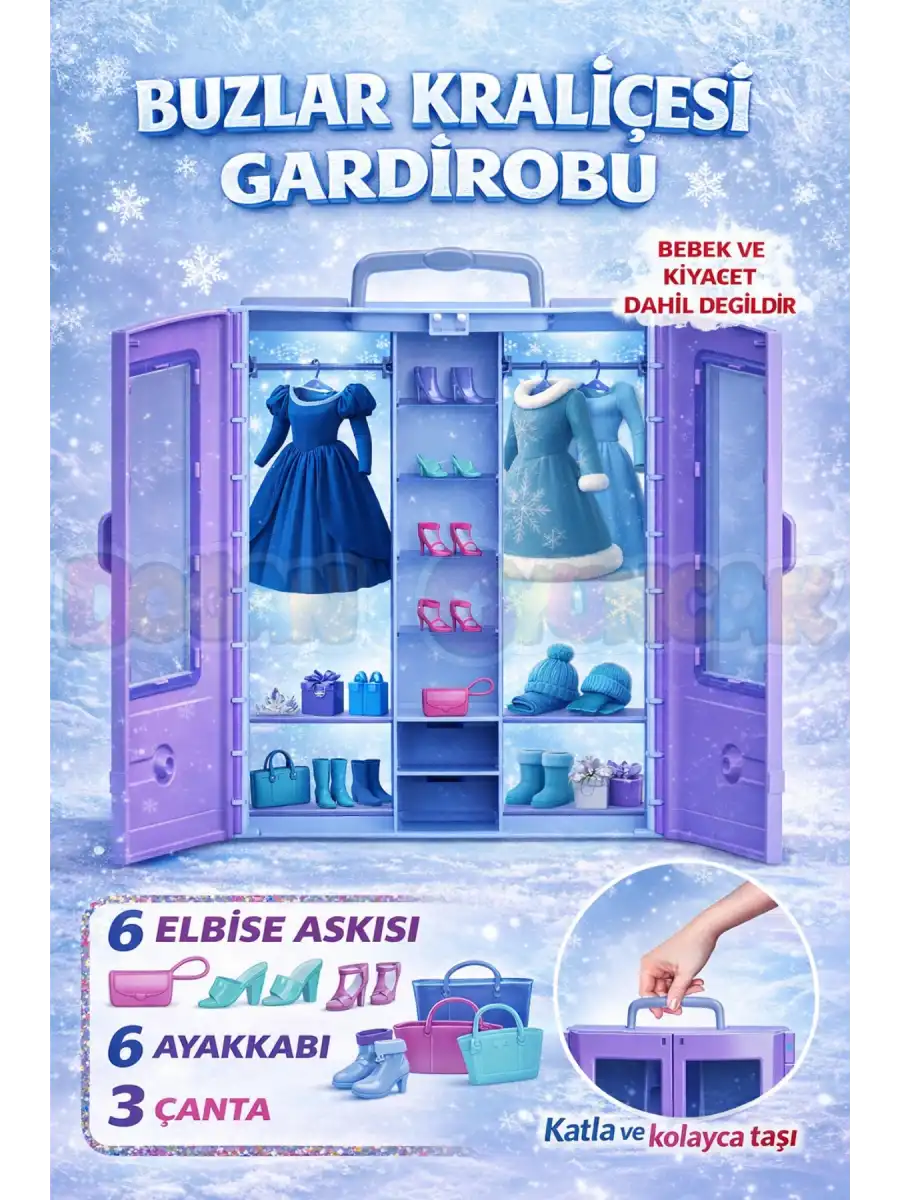 Buzlar Kraliçesi Gardırobu - Frozen Dolap - Elsa Giysi Dolabı - Elsanın Kıyafet Dolabı