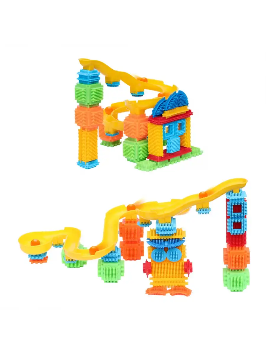 Kaktüs Bloklar Top Parkuru (100 Parça) - Kaktüs Oyuncak - Kaktüs Lego - Taraklı Lego Seti