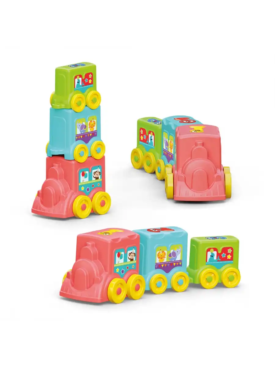 Yumuşak Aktivite Treni - Bebek Oyuncakları - Üst Üste Dizme Eğitici Oyuncak - Soft Lego Tren Oyuncakları
