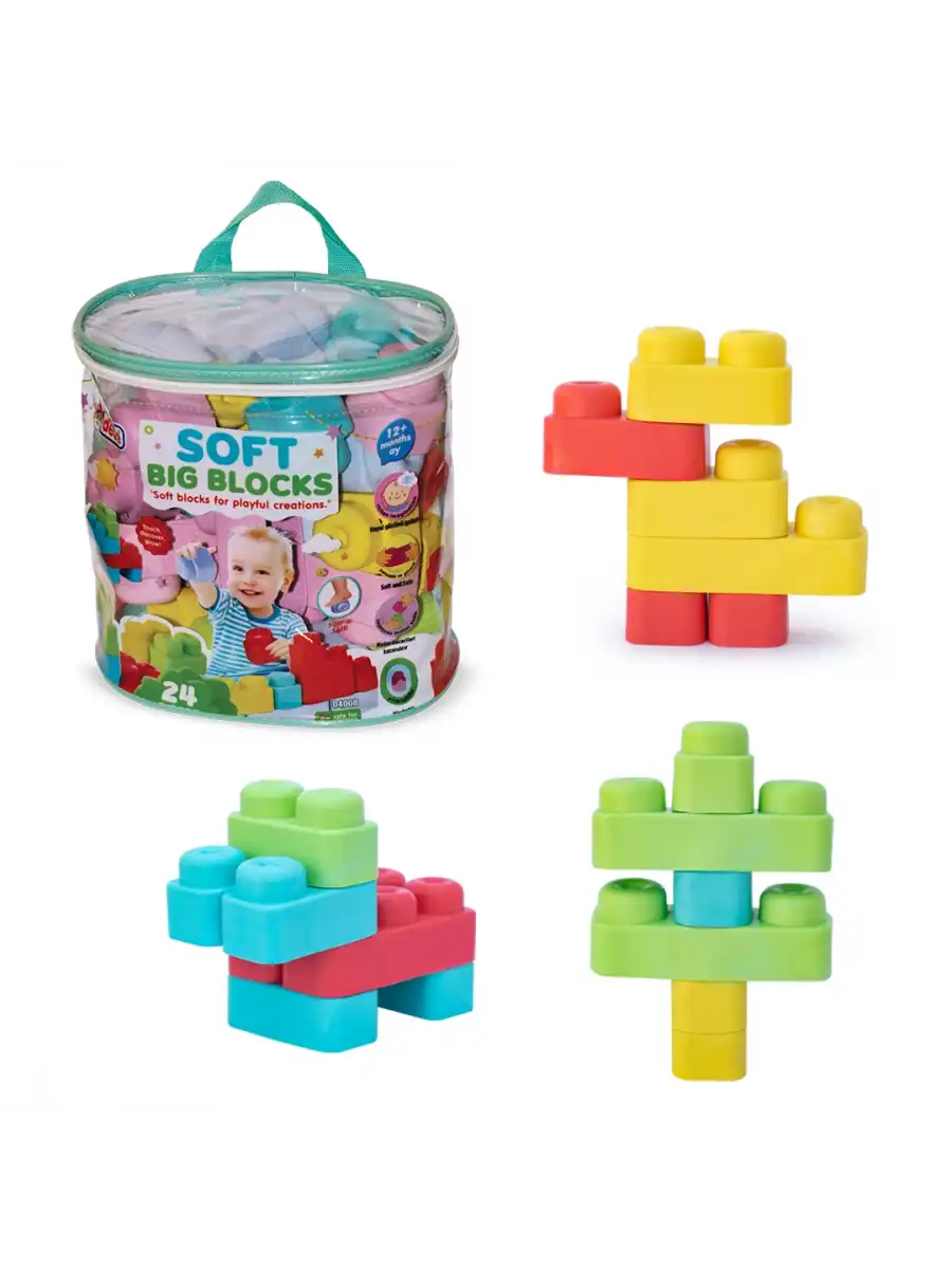 Yumuşak Soft Lego Seti 24 Parça Paketli - Büyük Yumuşak Bloklar - Büyük Soft Lego Oyuncakları - Yumuşak Lego - Soft Lego