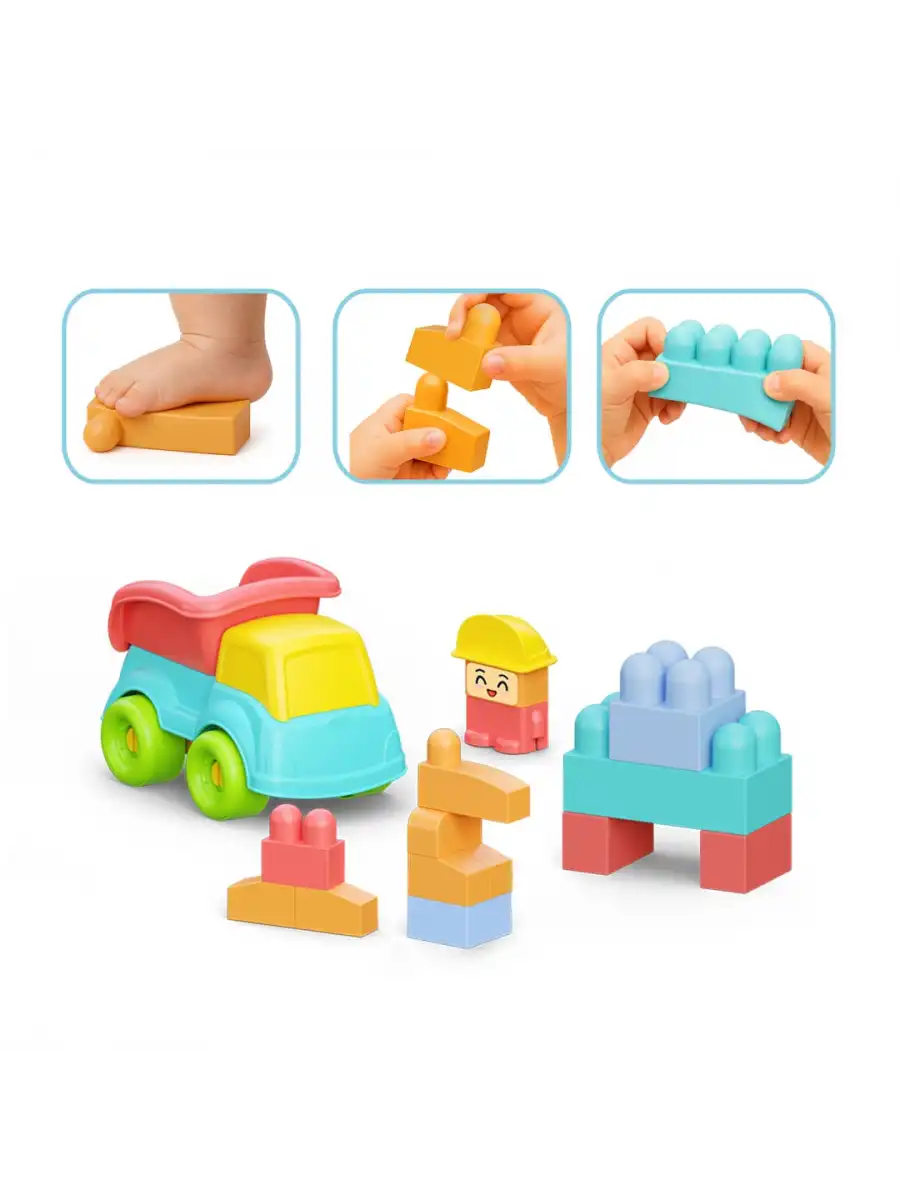 Yumuşak Bloki Blokları Kamyon Set 24 Parça - Büyük Yumuşak Bloklar - Büyük Soft Lego Oyuncakları