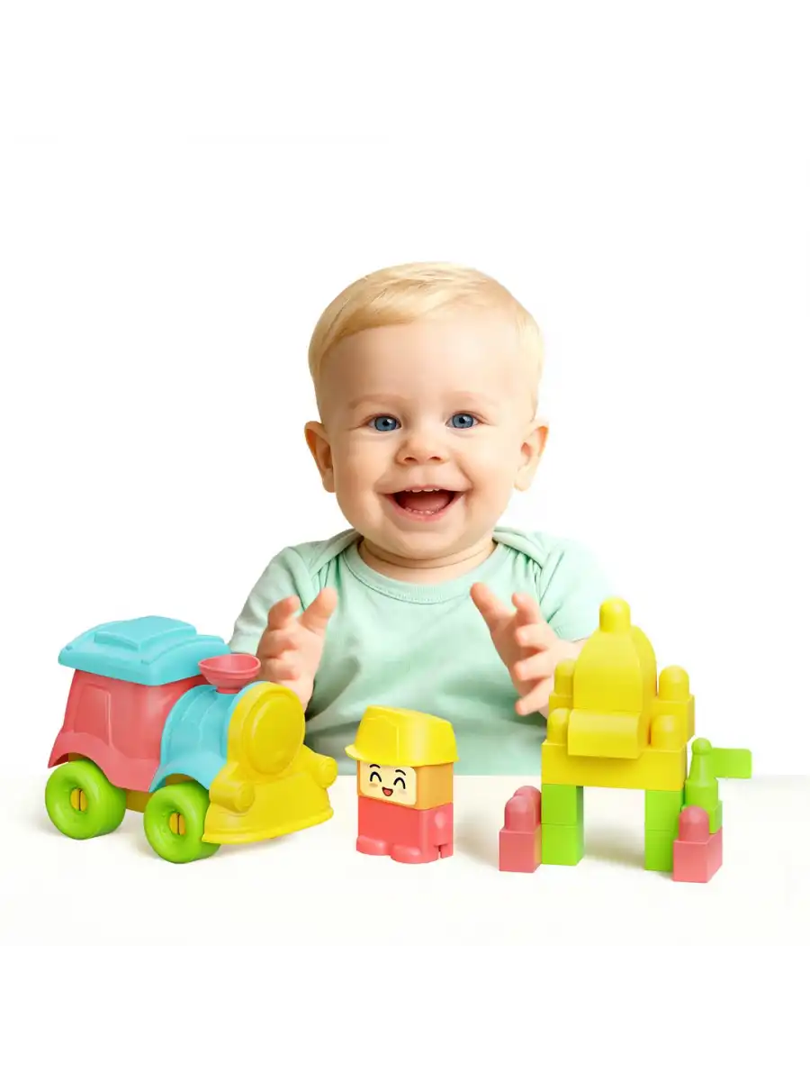 Yumuşak Bloki Blokları Tren Set 24 Parça - Büyük Yumuşak Bloklar - Büyük Soft Lego Oyuncakları